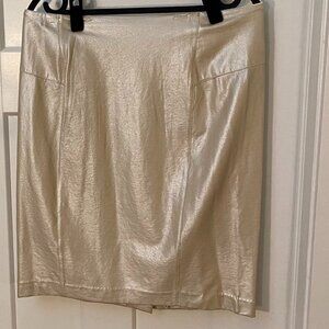 NEVER WORN! Lyssé Vegan Leather Metallic “Perfect” Pencil Skirt – Size L